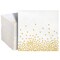 100 Pack Disposable White and Gold Paper Cocktail Napkins for Wedding Reception, Polka Dot Party Supplies (5 x 5 In)